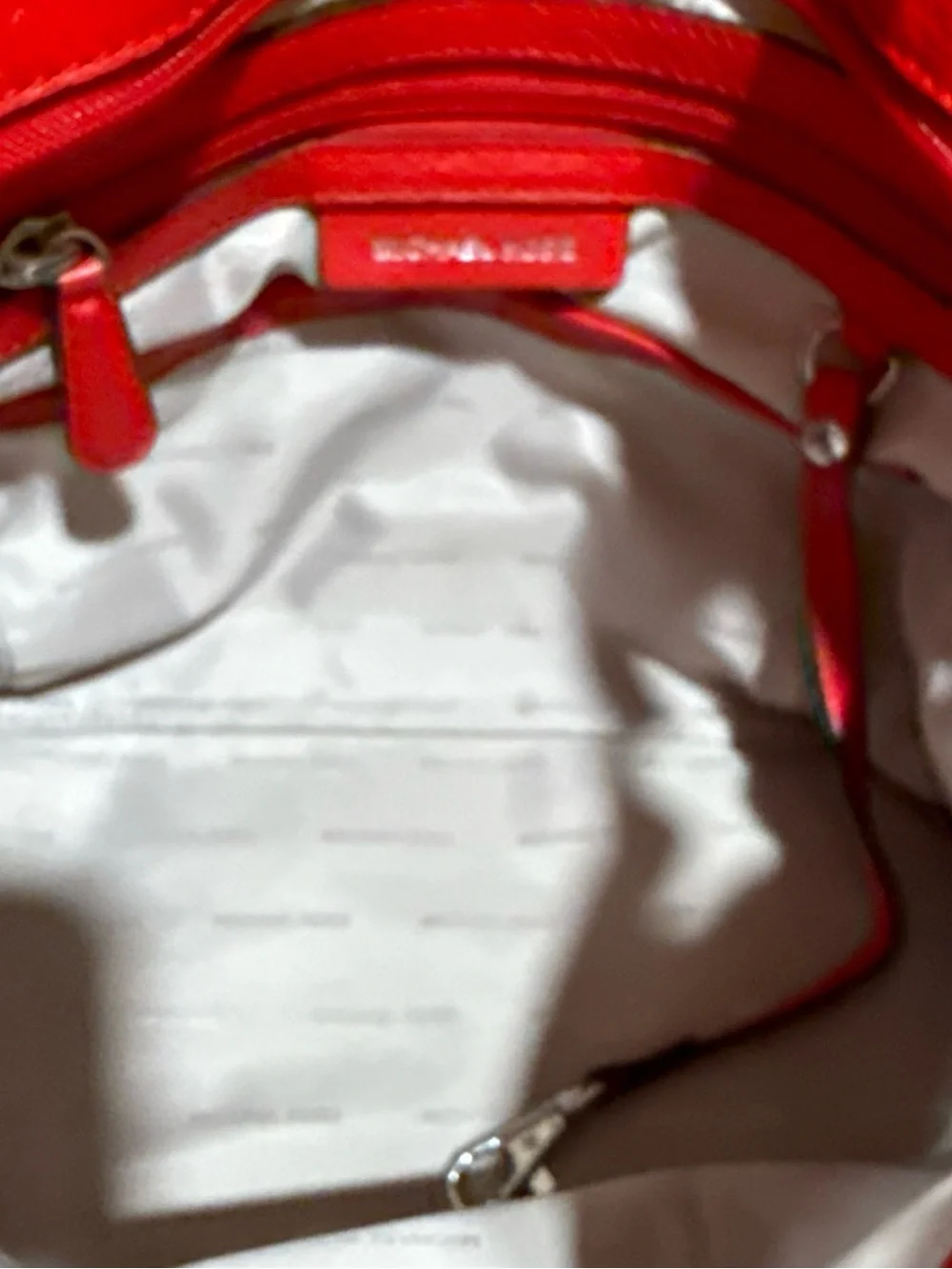 Michael Kors Bedford Medium Top Zip Pocket Tote Bag in Red Pebbled Leather